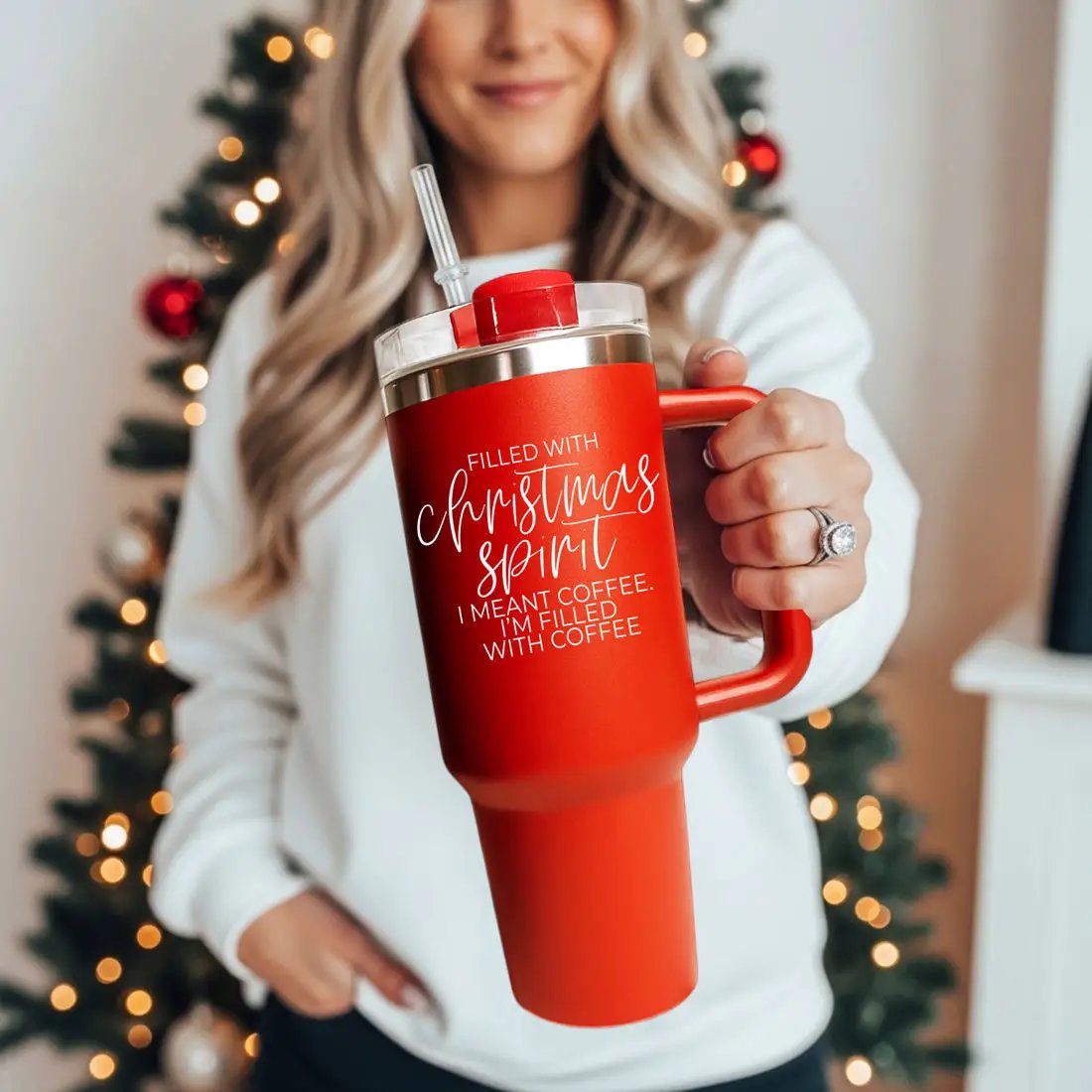 Christmas Spirit Coffee Mug 40oz Insulated