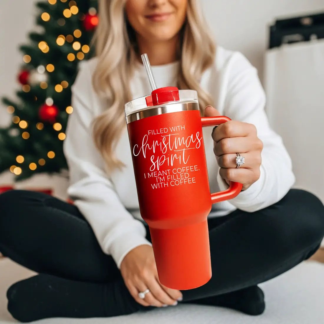 Christmas Spirit Coffee Mug 40oz Insulated
