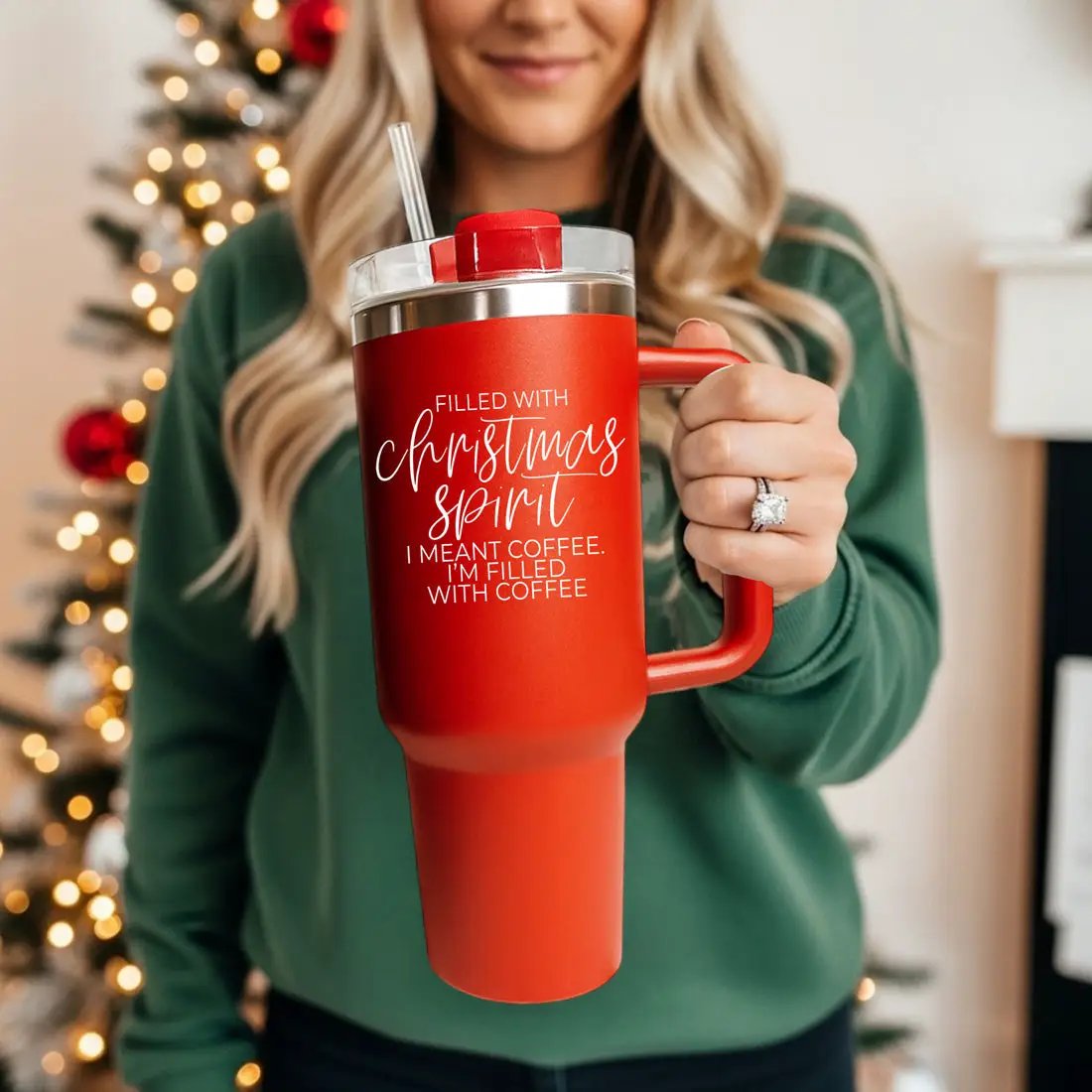 Christmas Spirit Coffee Mug 40oz Insulated