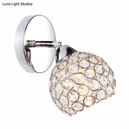 Chrome crystal modern sconce with globe of crystal discs by Decorbites on Tampa Home & Garden Store