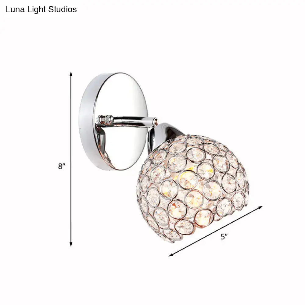 Chrome Crystal Modern Sconce by Decorbites with crystal globe shade and chrome finish on Tampa Home & Garden Store