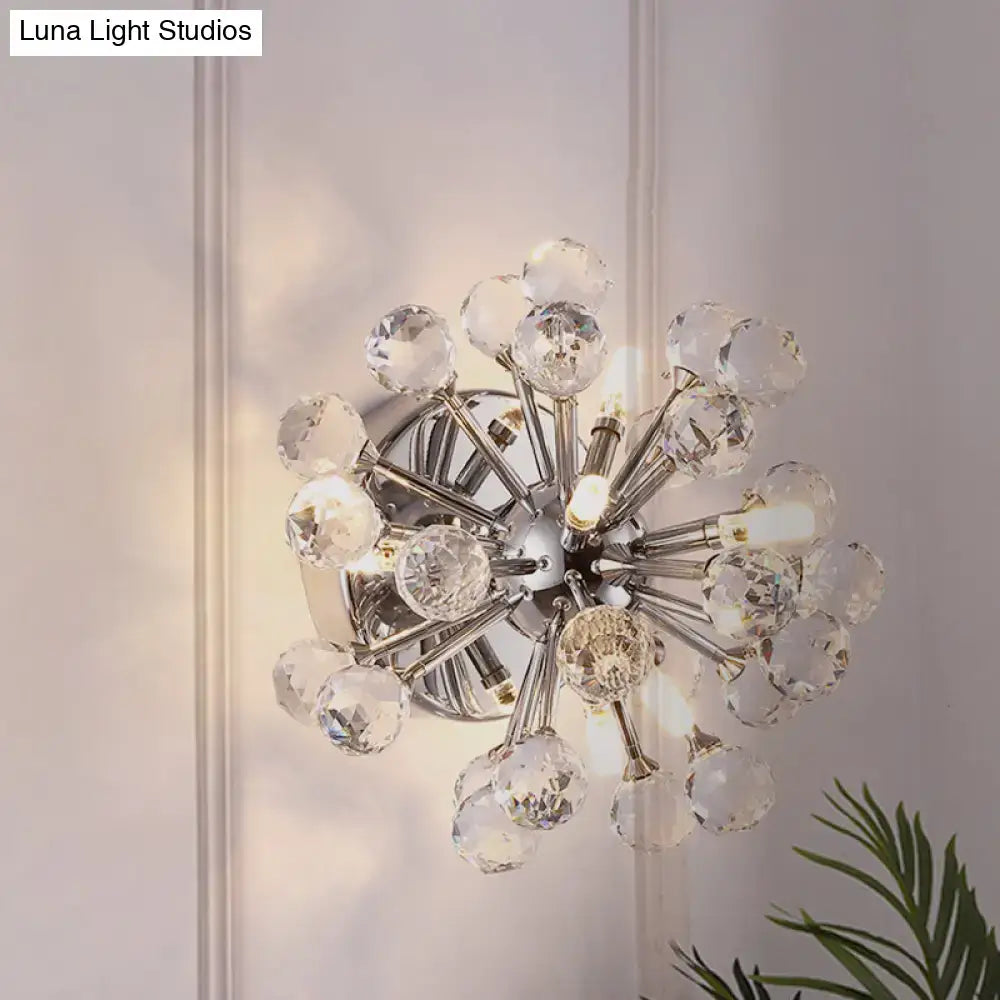 Chrome Sputnik Flushmount ceiling light by Decorbites with crystal spheres and chrome finish on Tampa Home & Garden Store