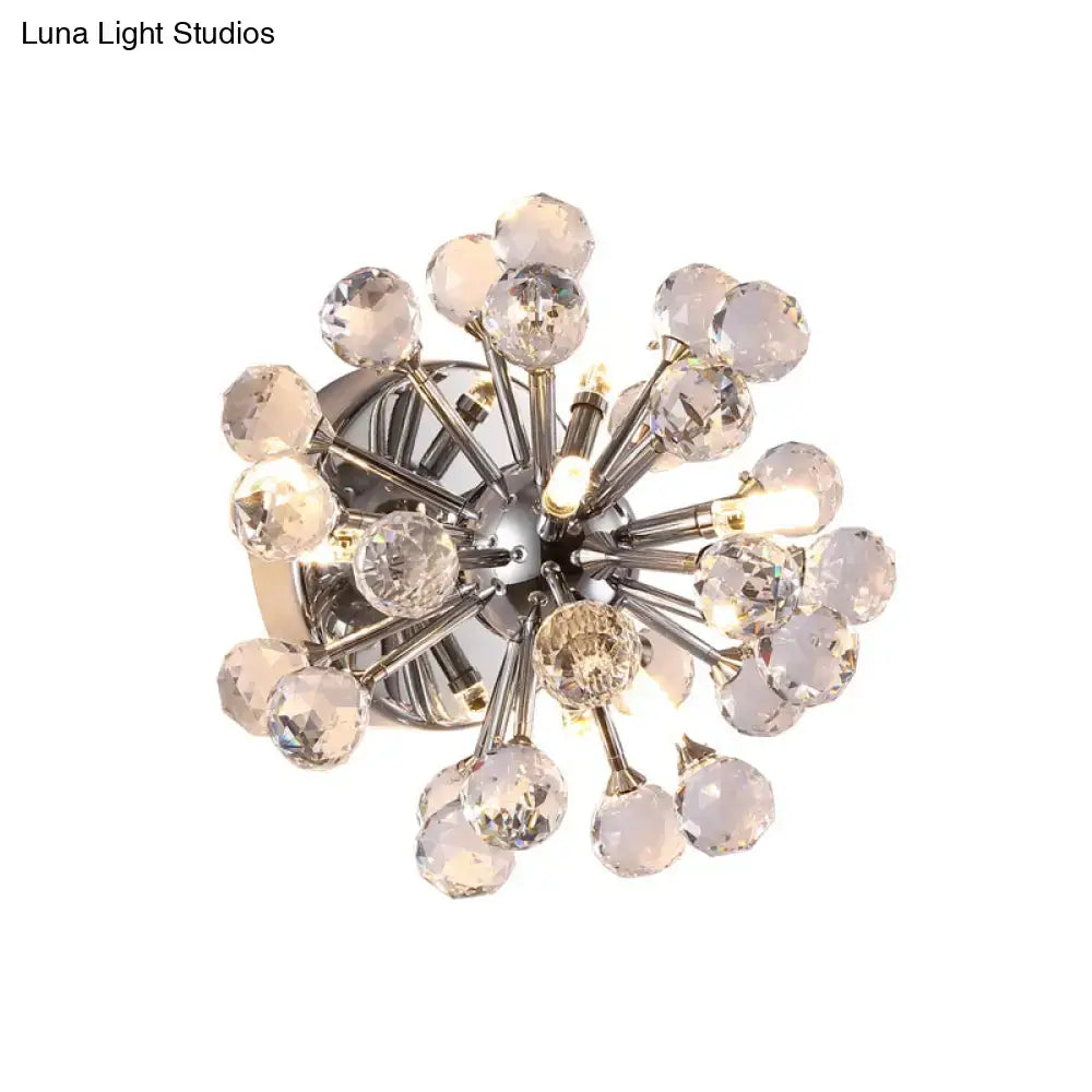 Decorbites Chrome Sputnik Flushmount with crystal spheres, starburst ceiling light on Tampa Home & Garden Store