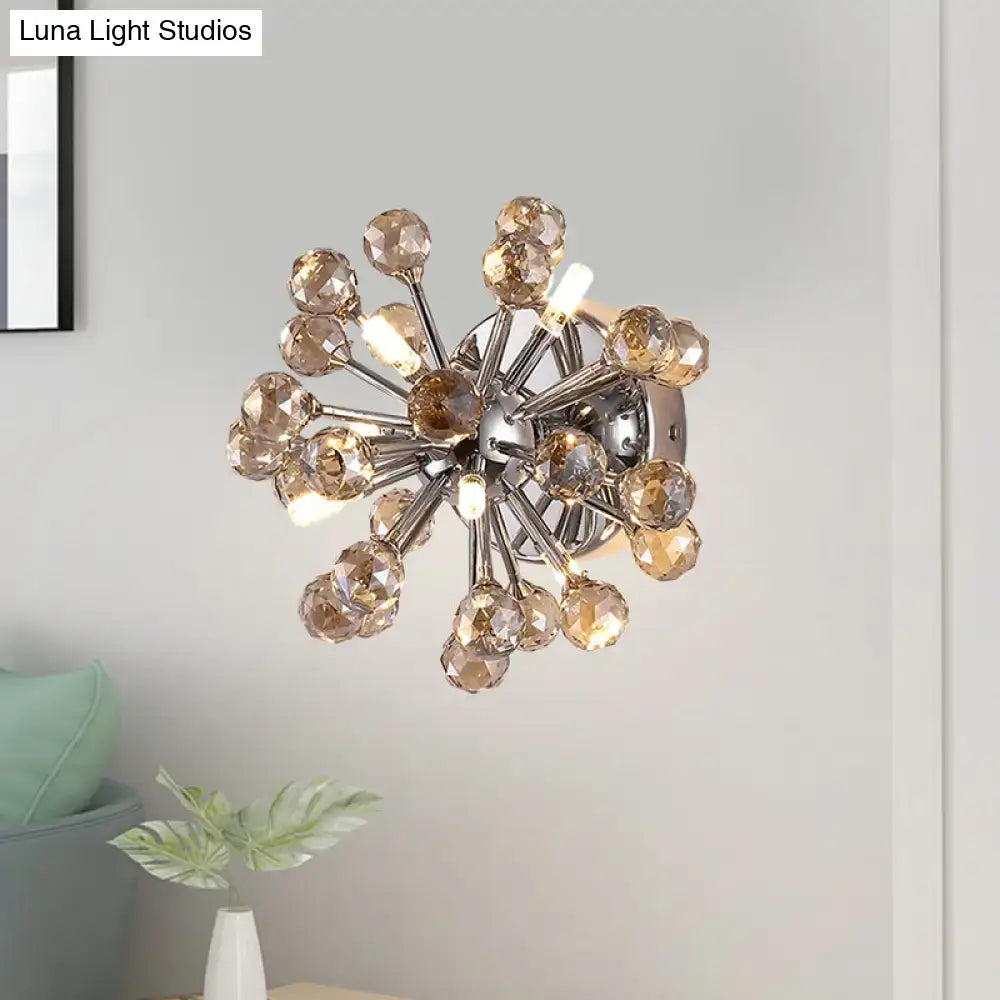 Chrome Sputnik Flushmount ceiling light with crystal beads and chrome finish on Tampa Home & Garden Store