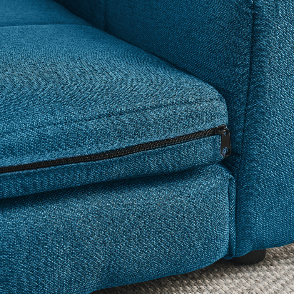 Elevated Dog Sofa Bed with Foam Comfort in teal textured fabric with zipper on Tampa Home & Garden Store