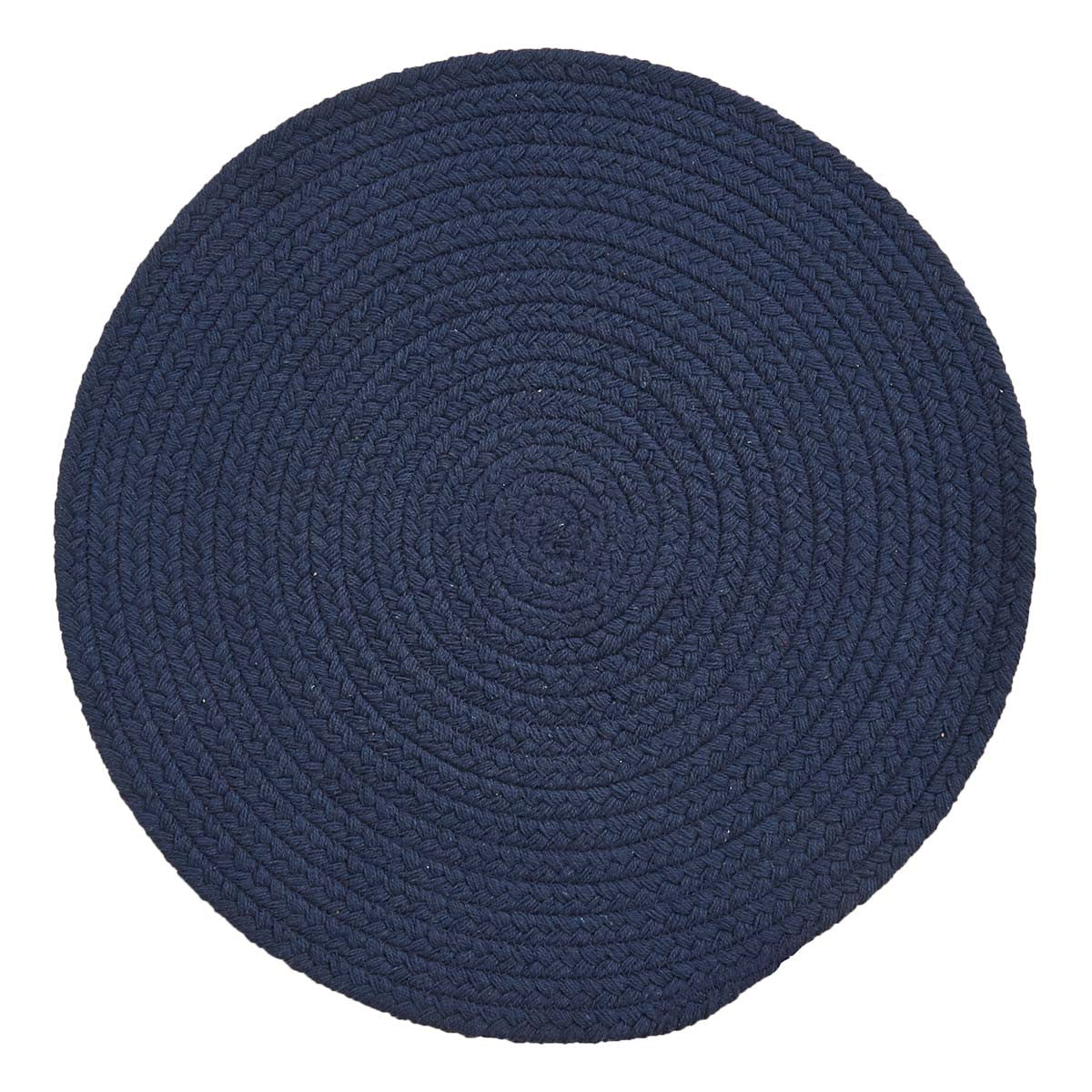Mantel individual redondo trenzado Essex - Azul marino