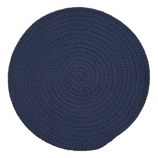 Set de table rond tressé Essex - Bleu marine