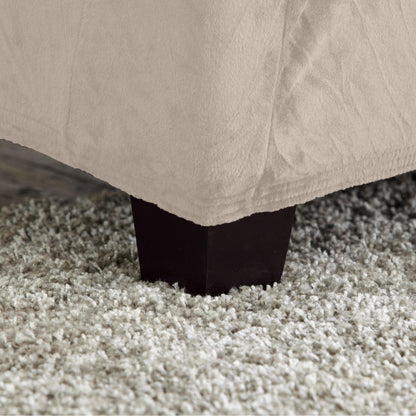 Velvet Stretch Slipcover Gale Collection beige sofa cover with visible dark legs on Tampa Home & Garden Store