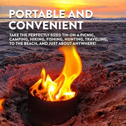 City Bonfire Fall Edition portable fire pit on a sandy beach at sunset on Tampa Home & Garden Store