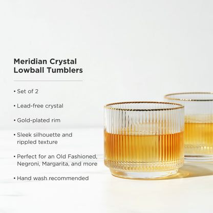 Meridian Crystal Lowball Tumblers Set of Two