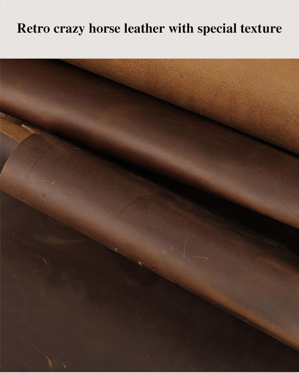 Classic brown genuine leather phone case in retro crazy horse leather texture background on Tampa Home & Garden Store