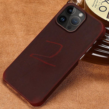 Stevvex brown leather iPhone case with slim back and camera cutout on Tampa Home & Garden Store