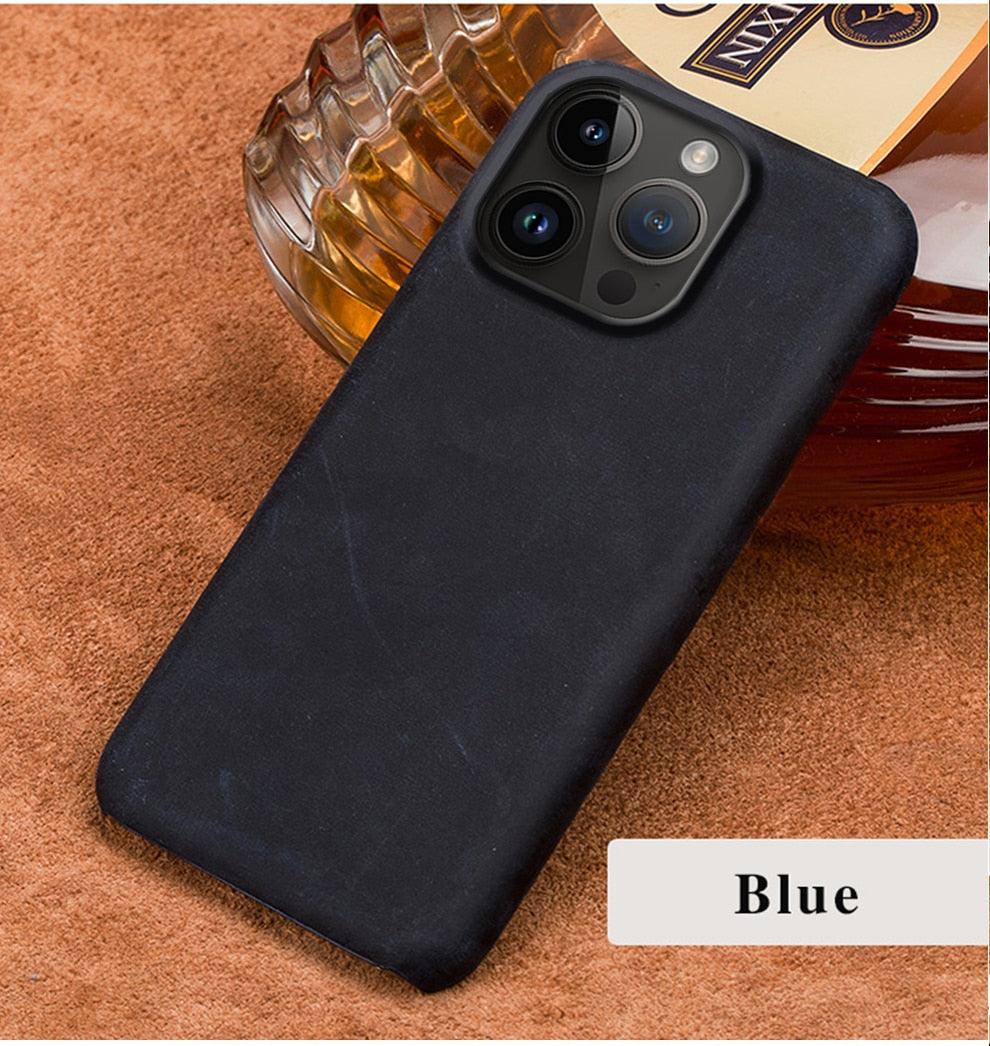 Stevvex leather iPhone case, slim back bumper, fits iPhone 13/14 Max on Tampa Home & Garden on Tampa Home & Garden Store