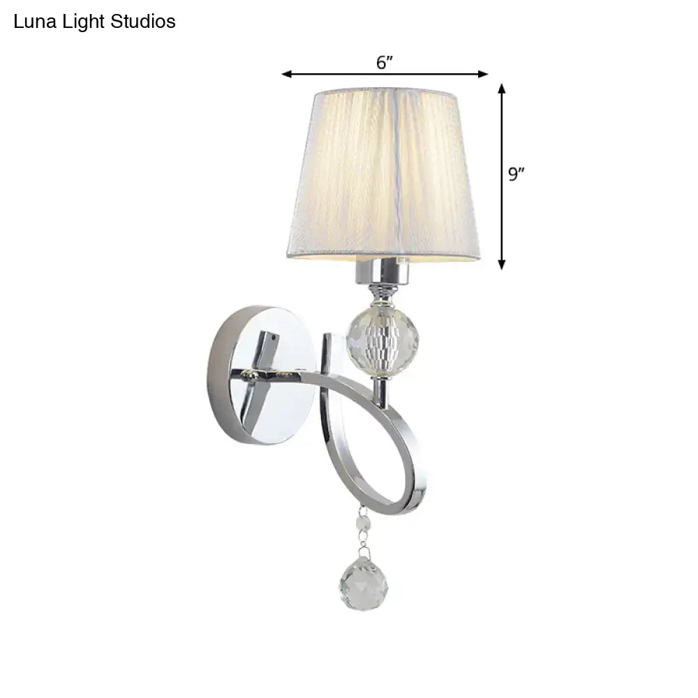 Decorbites chrome crystal wall lamp with round mount and crystal orb pendant, 6x9 inches on Tampa Home & Garden Store