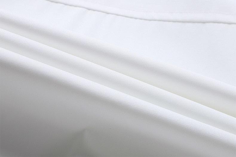 White windbreaker jacket fabric close-up by Stevvex showing smooth material on Tampa Home & Garden Store