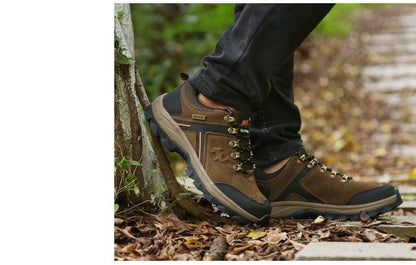 Stevvex Classic Genuine Leather Hiking Boots, brown high-top with rugged outsole, lace-up on Tampa Home & Garden Store