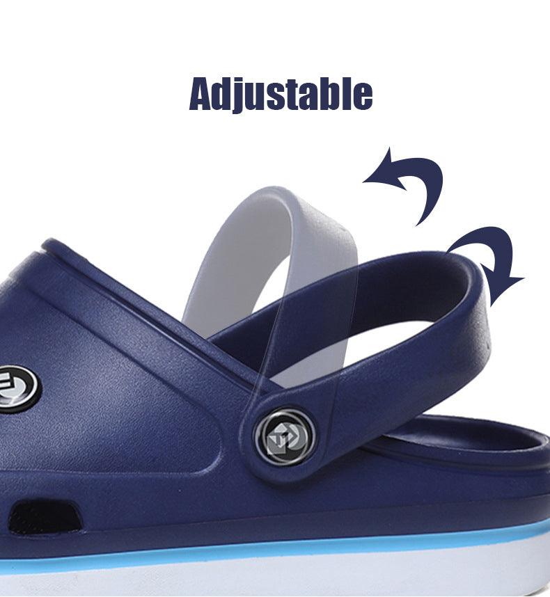 Stevvex navy blue men’s clogs with adjustable ankle strap anti-slip beach sandals on Tampa Home & Garden Store
