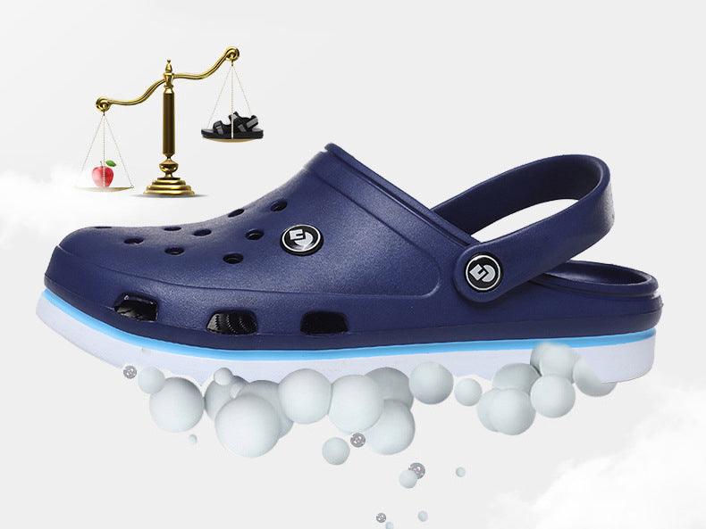 Stevvex blue men's clogs with ankle strap, breathable, anti-slip beach slippers on Tampa Home & Garden Store