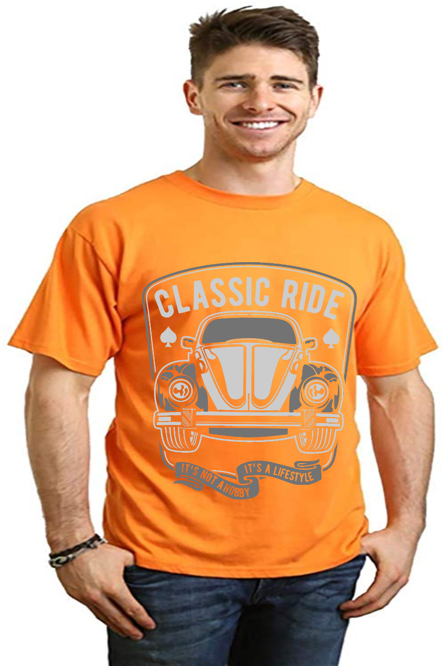 Classic Ride graphic T-shirt orange bamboo viscose/organic cotton by Spun Bamboo on Tampa Home & Garden Store