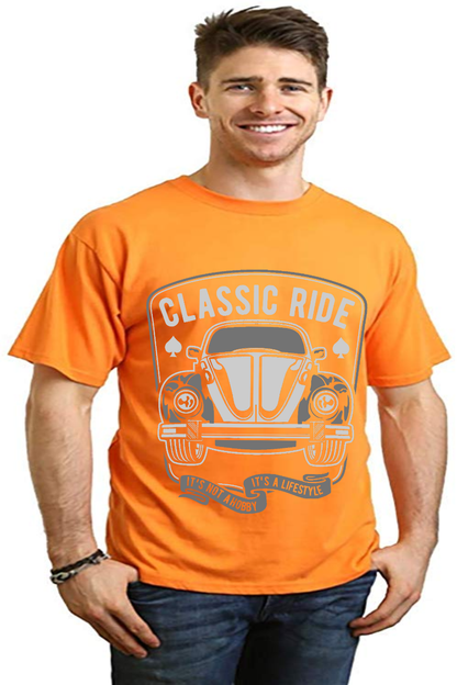 Classic Ride graphic T-shirt orange bamboo viscose/organic cotton by Spun Bamboo on Tampa Home & Garden Store