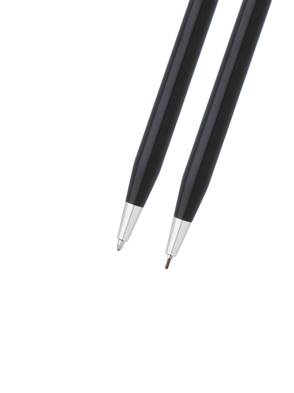 Cross Classic Century black lacquer pen and pencil set with silver-tone caps, two items on Tampa Home & Garden Store