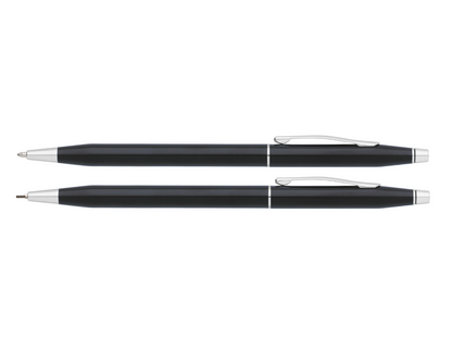 A.T. Cross Classic Century black lacquer pen and pencil set with silver trim, 2-piece on Tampa Home & Garden Store