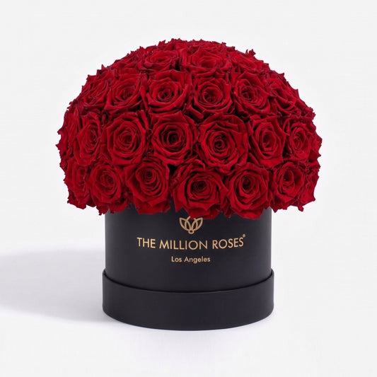 Classic Black Superdome Box Red Roses bouquet by The Million Roses on Tampa Home & Garden Store