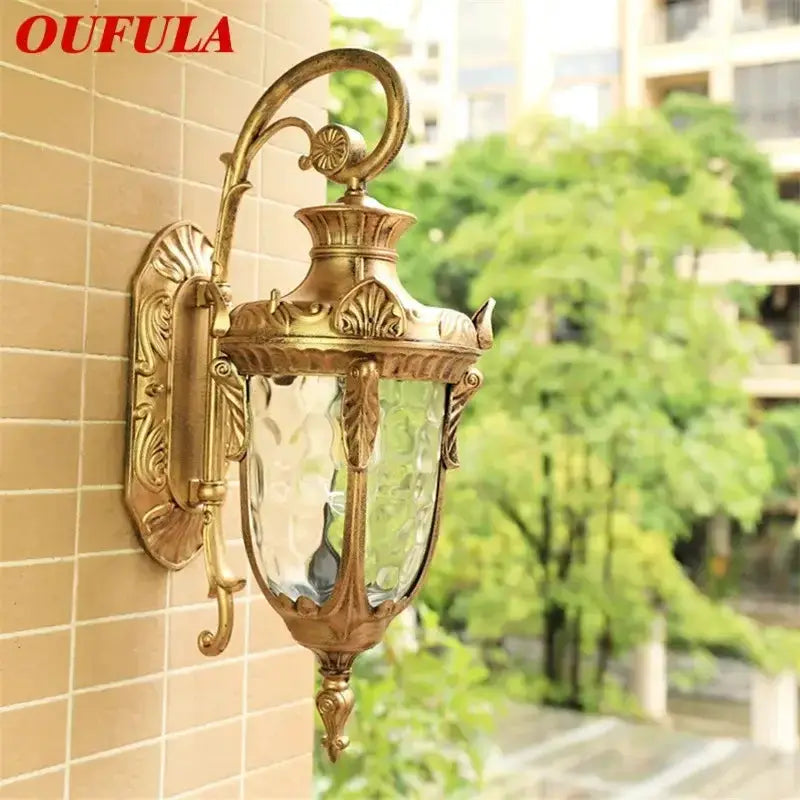 Classical bronze LED outdoor wall lantern with textured glass panels Decorbites on Tampa Home & Garden Store