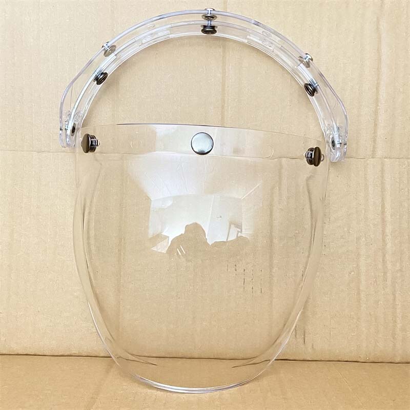 Retro Bubble Shield Visor clear plastic with three-buckle design by BikerZoneZ on Tampa Home & Garden Store