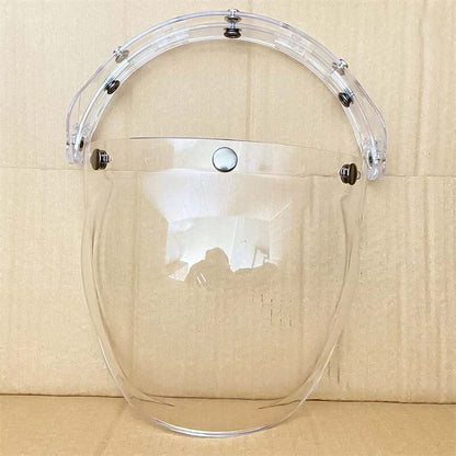 Retro Bubble Shield Visor clear plastic with three-buckle design by BikerZoneZ on Tampa Home & Garden Store