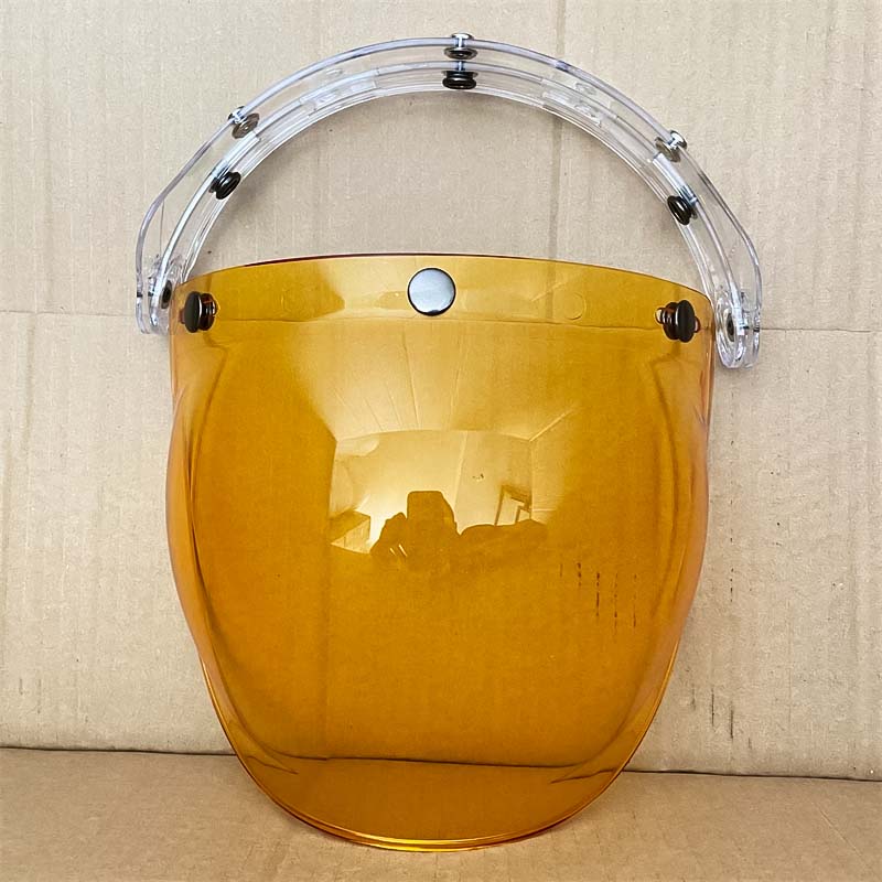 Retro Bubble Shield Visor motorcycle goggles amber-tinted with three buckles by BikerZoneZ on Tampa Home & Garden Store