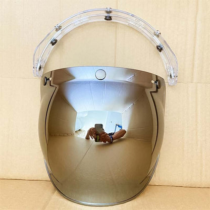 Retro Bubble Shield Visor three-buckle design motorcycle goggles by BikerZoneZ mirrored finish on Tampa Home & Garden Store