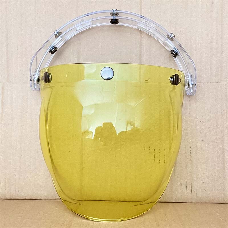 Retro Bubble Shield Visor for motorcycle goggles, amber tint arch, 3-buckle by BikerZoneZ on Tampa Home & Garden Store