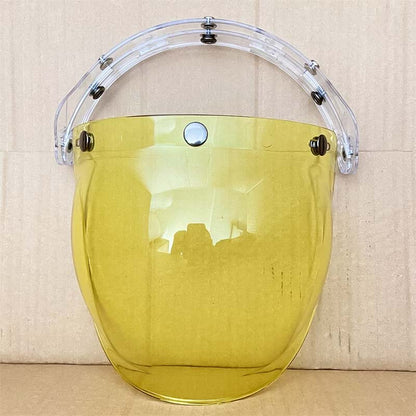 Retro Bubble Shield Visor for motorcycle goggles, amber tint arch, 3-buckle by BikerZoneZ on Tampa Home & Garden Store