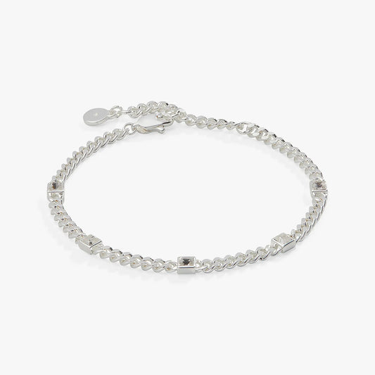 April Birthstone Clear Crystal Curb Chain Bracelet Alex and Ani silver-tone with crystals on Tampa Home & Garden Store