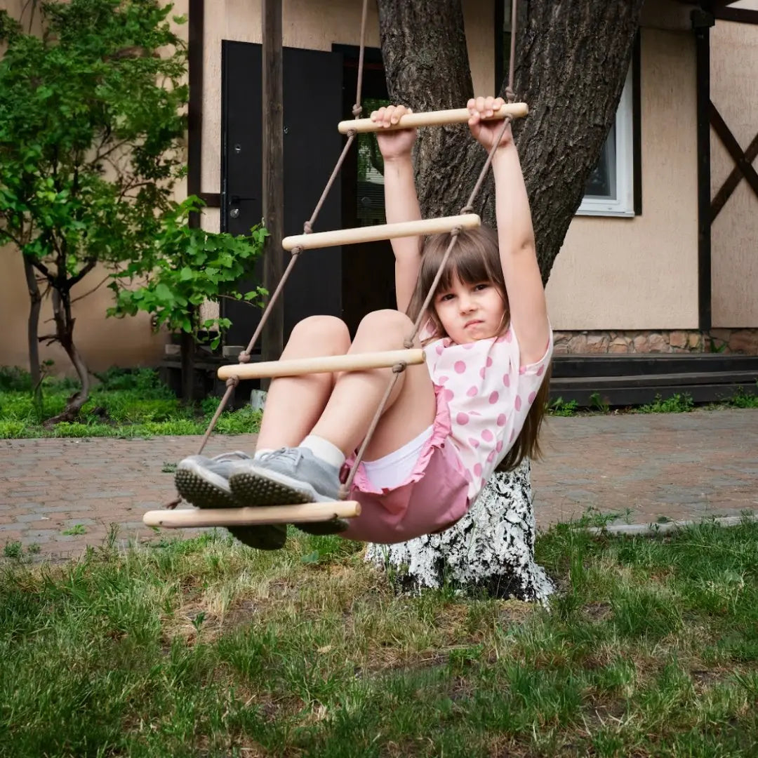 Climbing rope ladder swing for kids 3-9 by Goodevas, wooden rungs on Tampa Home & Garden Store