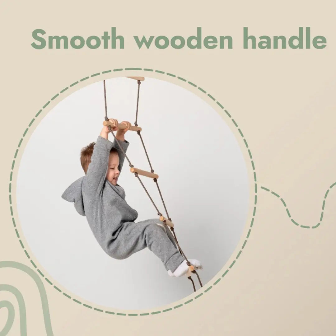 Goodevas climbing rope ladder for kids 3-9; wooden rungs on rope, single swing for baby swings on Tampa Home & Garden Store