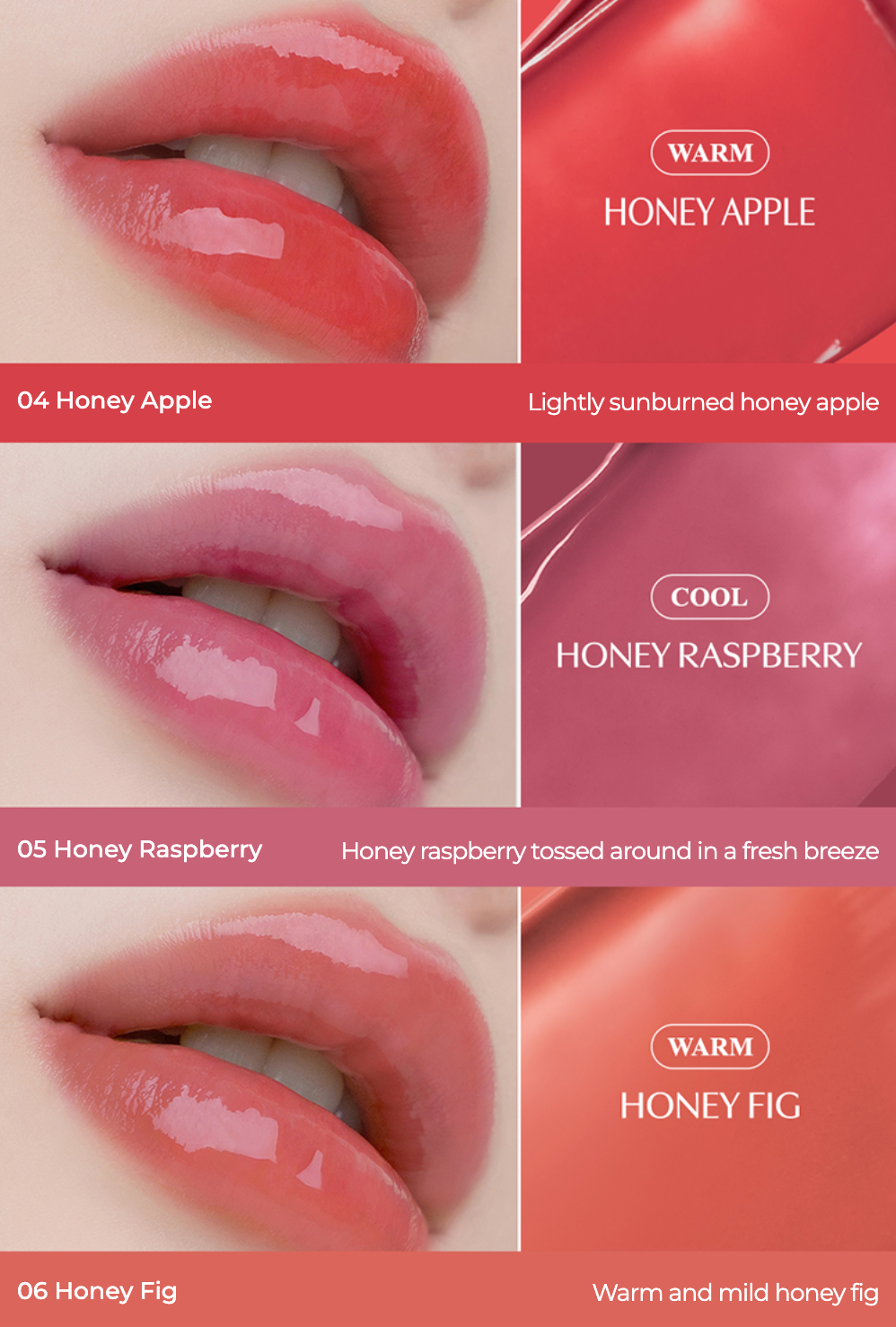 CLIO Crystal Glam Balm lip balm set in 4 colors Honey Apple, Honey Raspberry by Seoulia on Tampa Home & Garden Store
