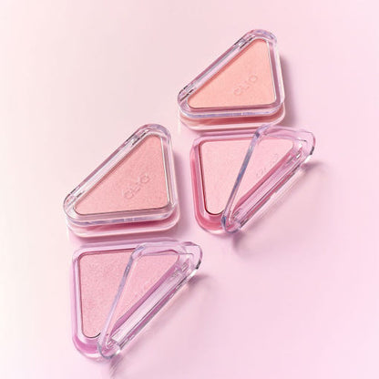 CLIO Essential Blush Tap 3g Face Blush Seoulia four triangular clear cases in pink shades on Tampa Home & Garden Store