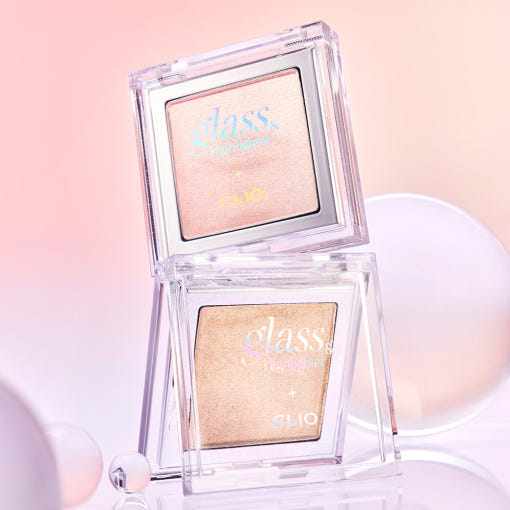 CLIO Glass & Highlighter 5g, 2-pack pink & champagne shimmer, clear cases on Tampa Home & Garden Store