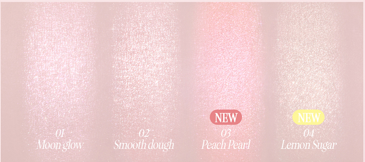 Clio Glass Highlighter Shimmer Glow and 4 Colors