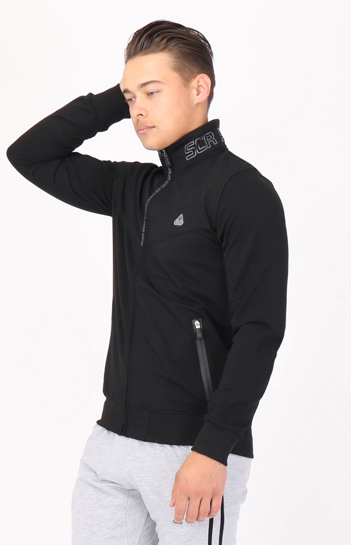Full Zip Cotton Blend Sweatshirt For Men