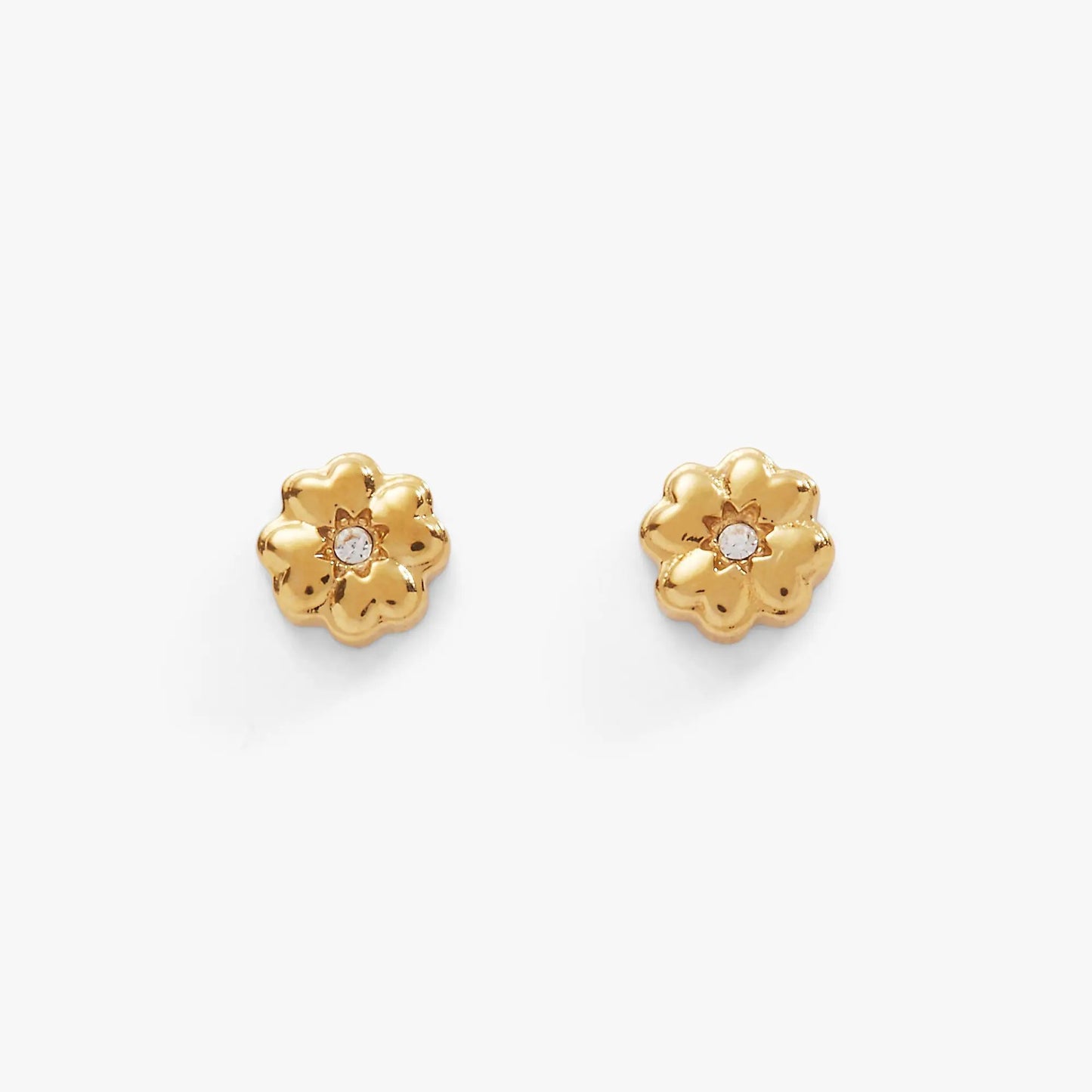 Four Leaf Clover Stud Earrings With Crystals