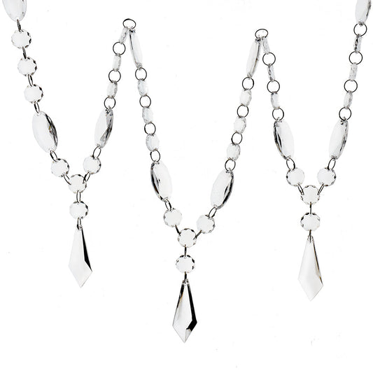 Clear Bead With Diamond Shape Drops Garland - 6 feet - Tampa Home & Garden Store