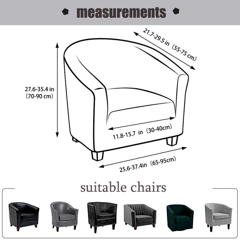 Stevvex geometric club chair slipcover; elastic spandex armchair cover measurement included on Tampa Home & Garden Store