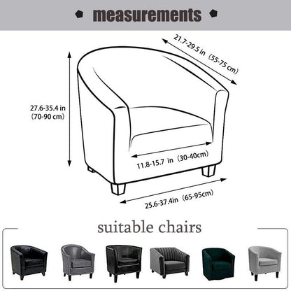 Stevvex geometric club chair slipcover; elastic spandex armchair cover measurement included on Tampa Home & Garden Store