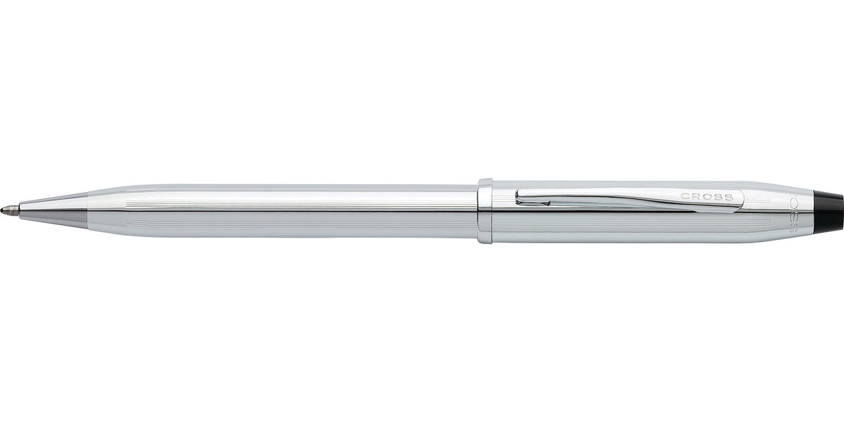Century II Lustrous Chrome Ballpoint Pen by A.T. Cross with chrome barrel and clip on Tampa Home & Garden Store