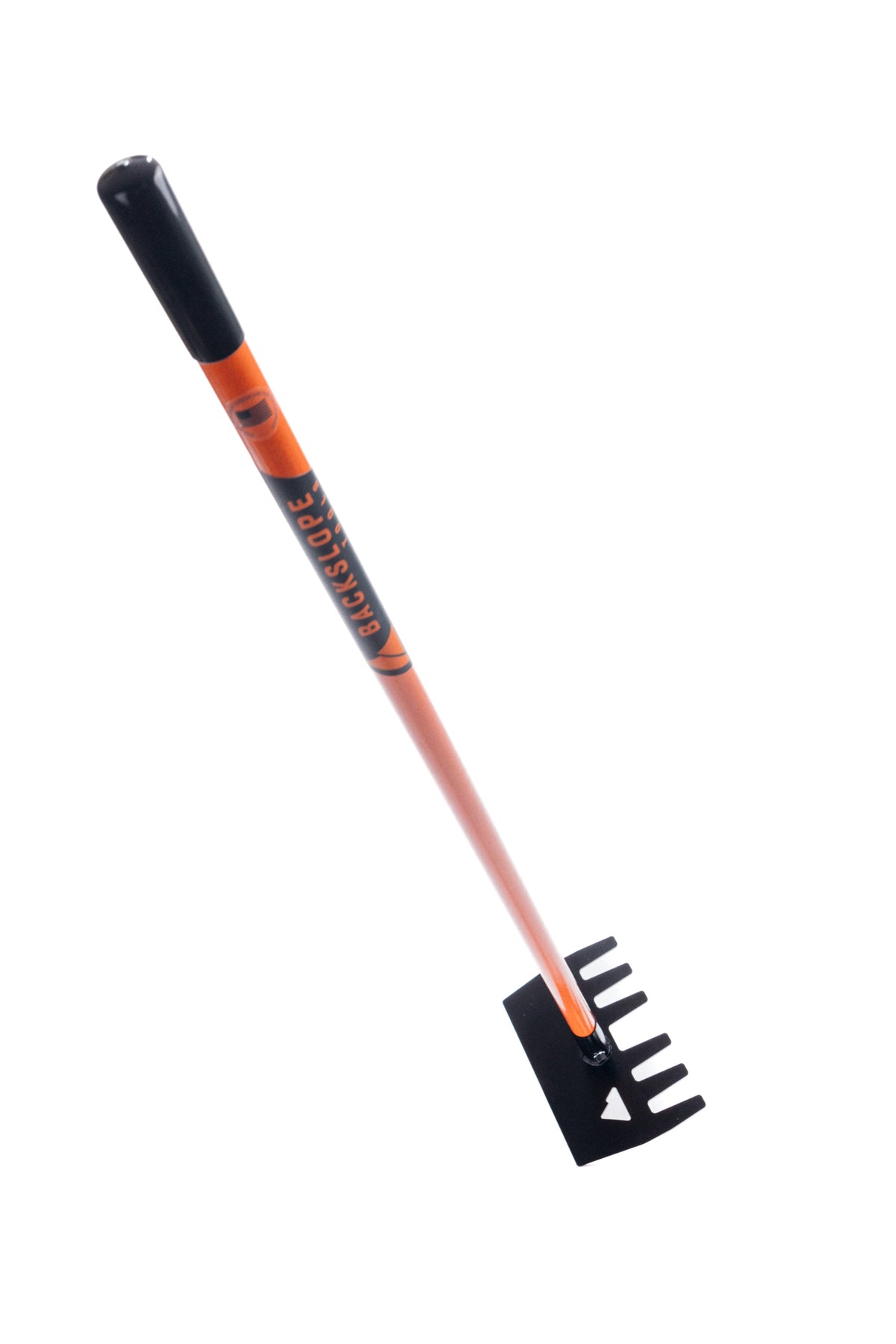 Clyde Pro rake orange shaft with black head by Backslope Tools on Tampa Home & Garden Store