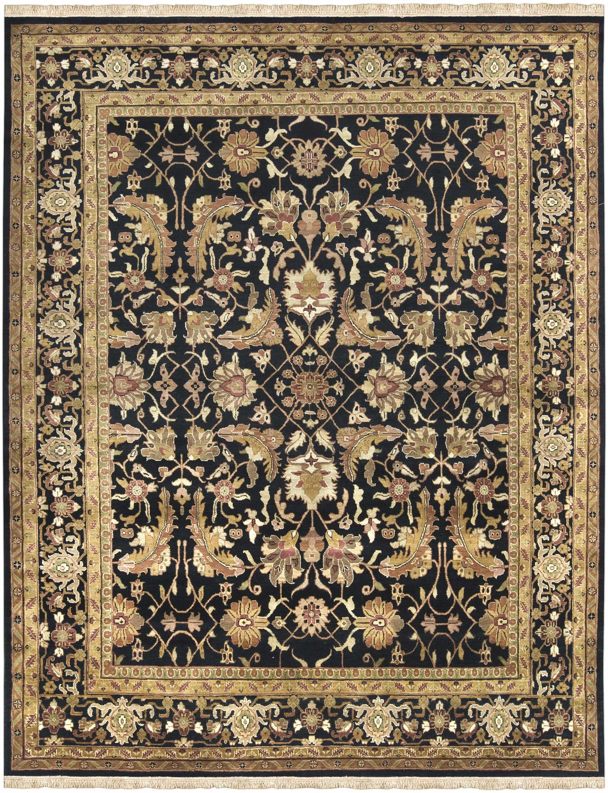 Black&Gold Premium Wool Rug black and gold with ornate border by Boutique Rugs on Tampa Home & Garden Store