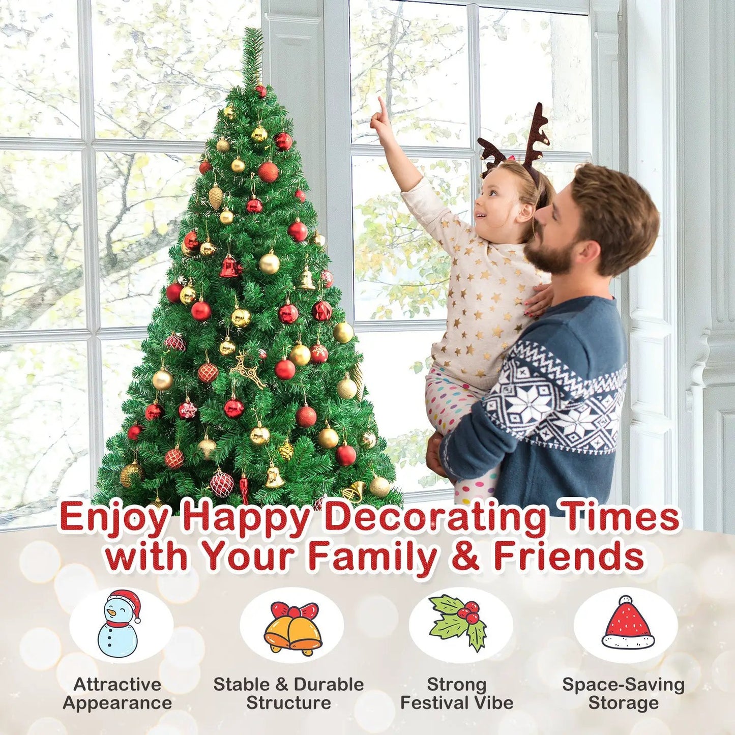 Artificial PVC Christmas Tree with Metal Stand
